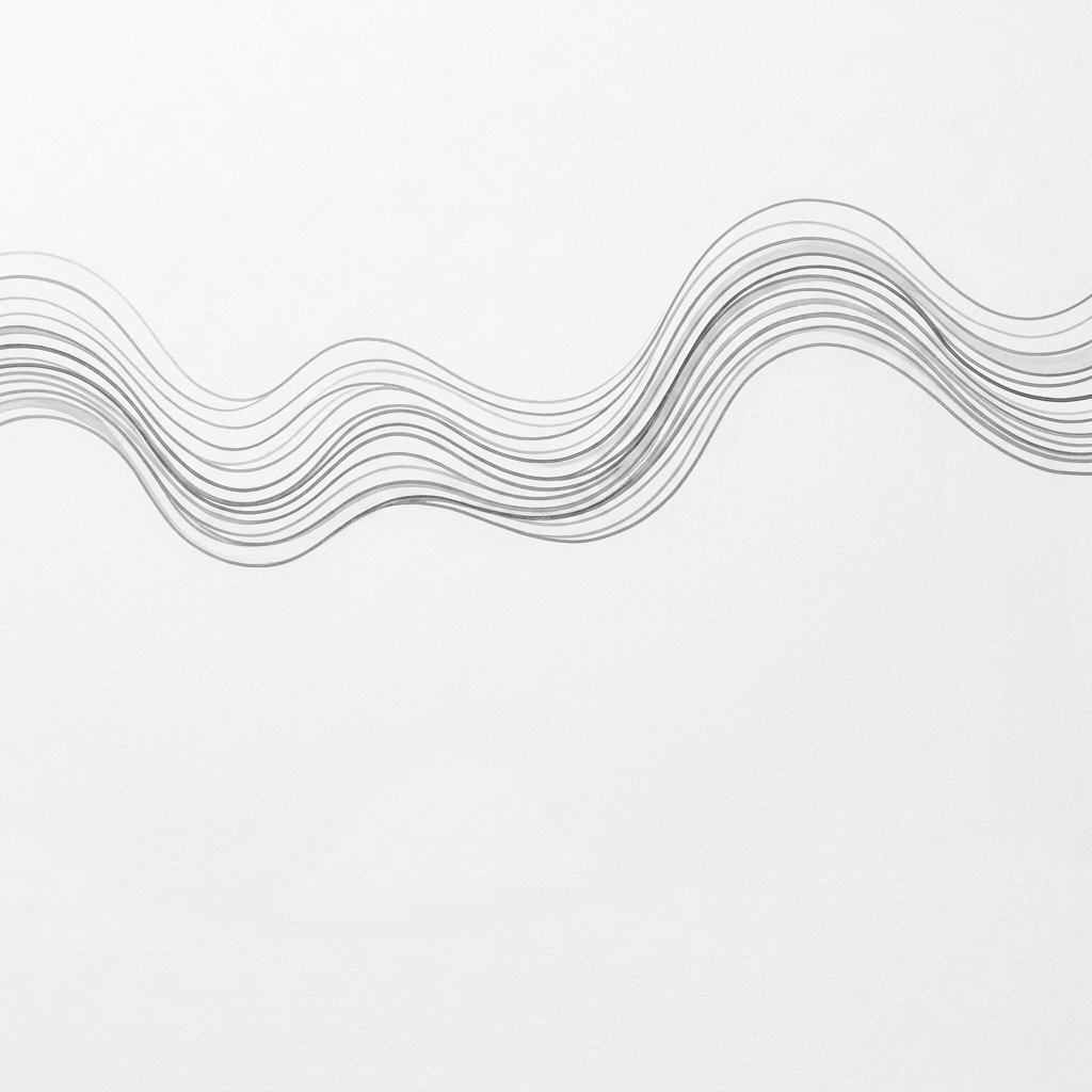 Layered gray wavy lines forming an abstract flowing pattern